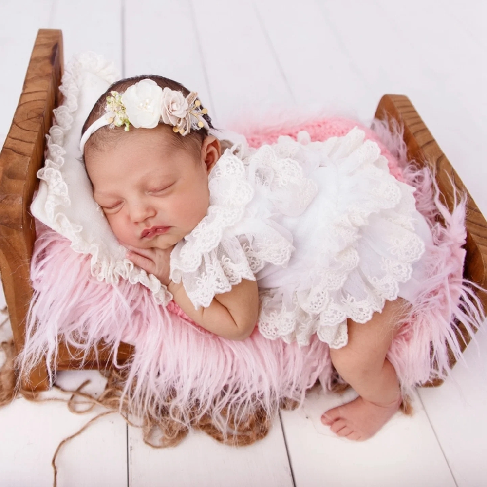Newborn Baby Girl Romper Floral - Newborn Photography Props Girl Lace Romper
