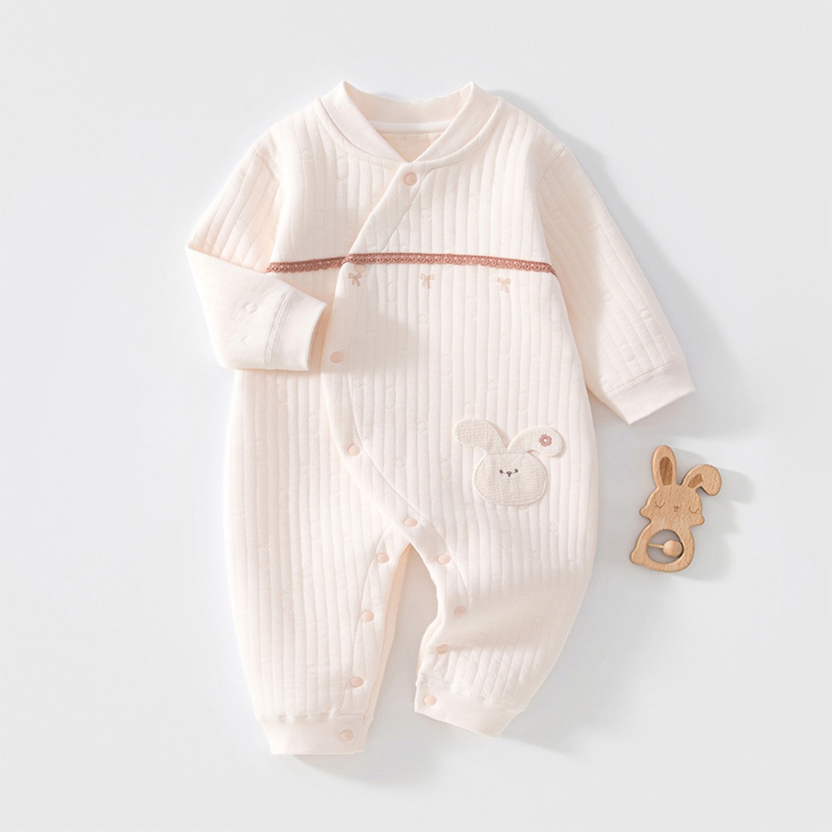 Baby Clothes - Newborn Baby Romper Lace Trim Long