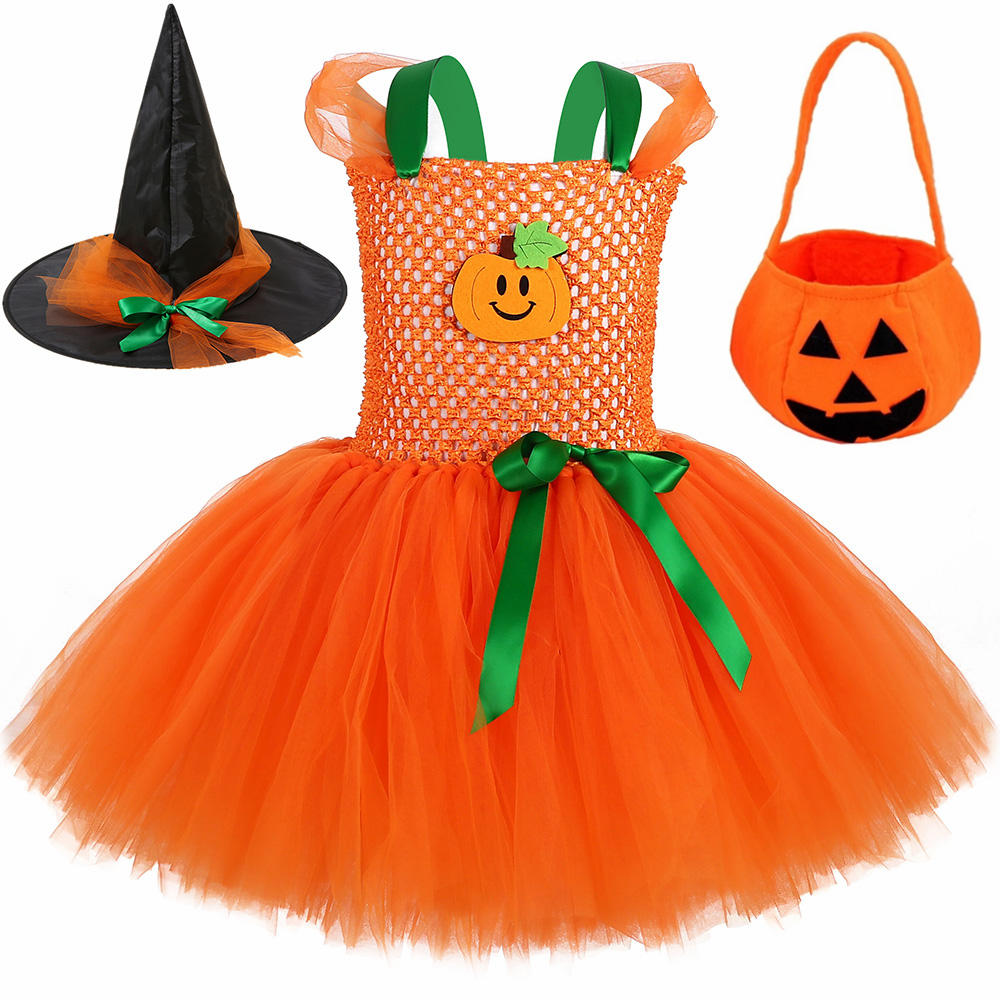 Girls Halloween Pumpkin Costum - Toddler Girl Tulle Party Dress recension och pris