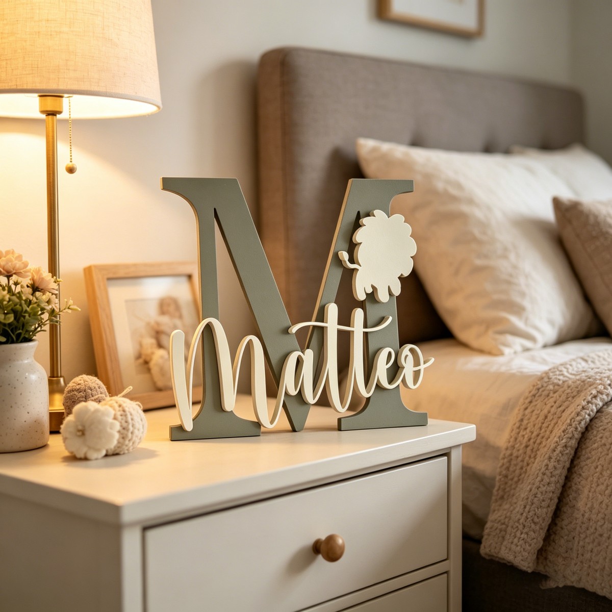 1Pc Custom Lion Name & Initial - Nursery recension och pris